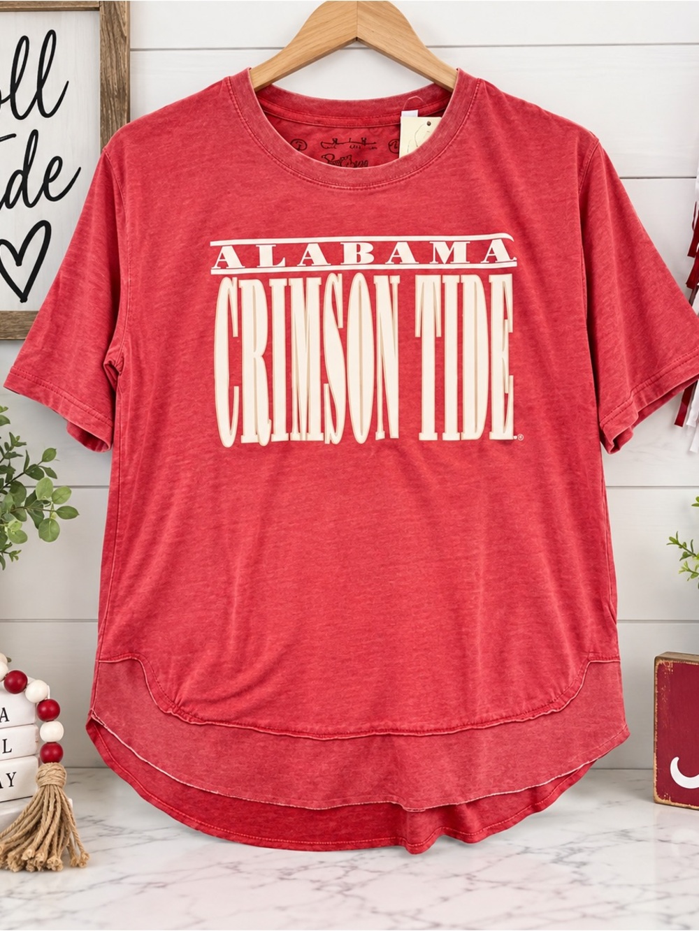 NWT Pressbox Alabama Crimson Tide Vintage Wash Poncho T-Shirt Women’s Medium